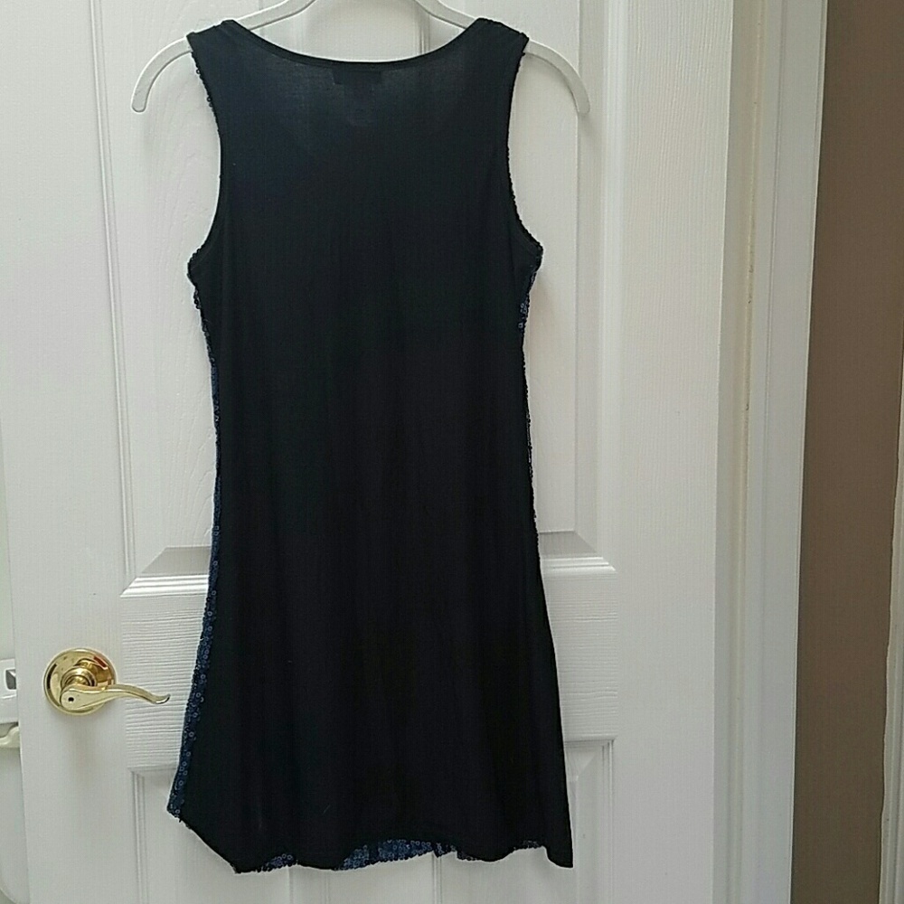 NWOT blue sequin sleeveless dress Made in USA  S - Picture 2 of 4